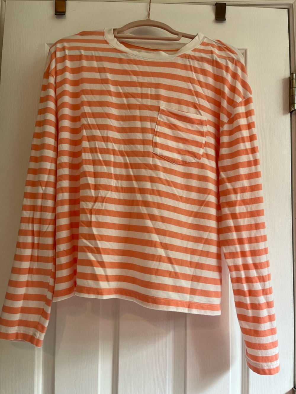 a new day Orange & White Striped Long-Sleeve Tee